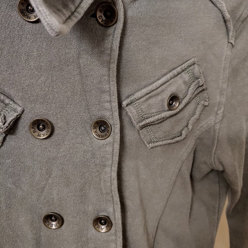 American Rag olive green button up hood jacket - Picture 4 of 4